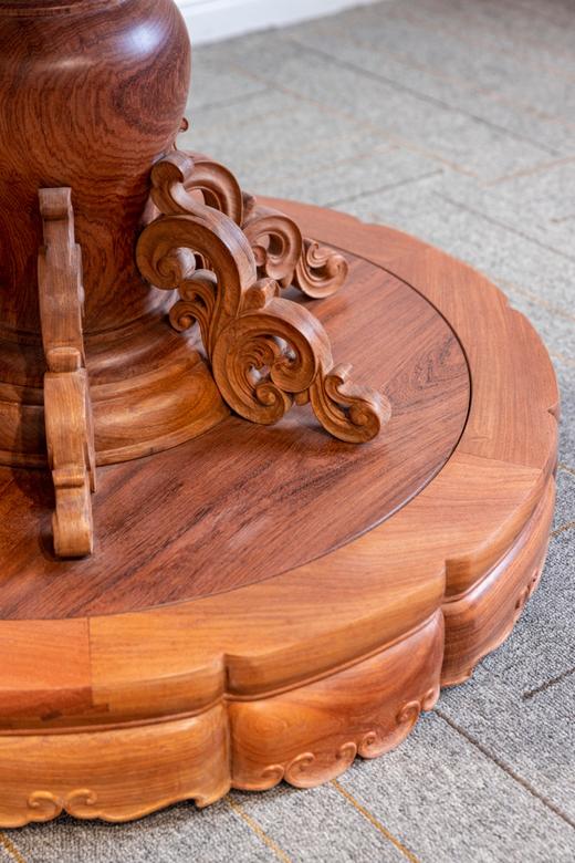 红桥红  家具严选  缅甸花梨（大果紫檀）【云石面108清式小圆桌】 商品图5