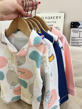 【59/2套】儿童睡衣A类春秋款长袖纯棉翻领家居服套装开衫家居服套装长袖+长裤
