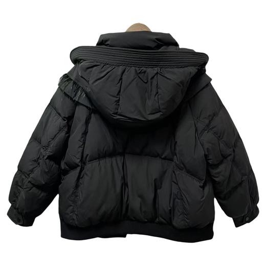 爆款羽绒服-新国标绒子含量90%短款羽毛流苏短款蓬松保暖羽绒服-喜出 商品图3
