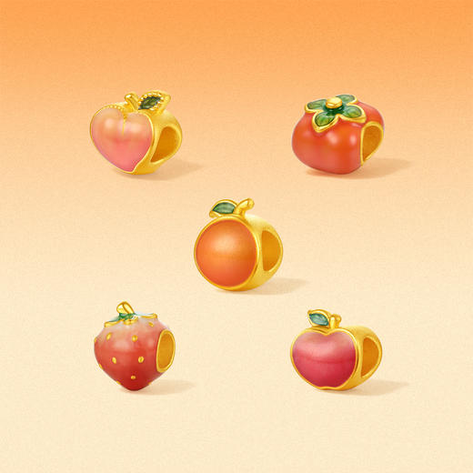 周六福黄金转运珠女款5d硬金定价水果派对吉祥小水果路路通 商品图3