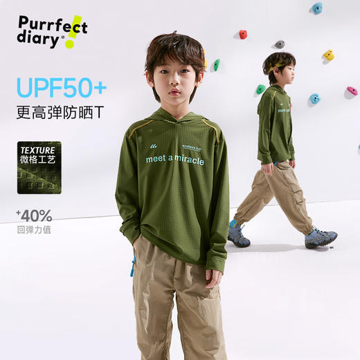 【咕噜日记春季新款】【高弹】儿童连帽卫衣春季童装透气上衣男女童帽衫休闲款PCWY2508 商品图0