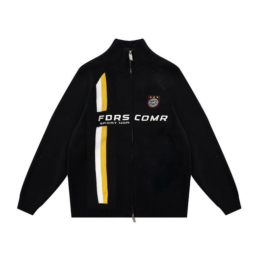 FDR官方店 复古运动撞色开衫毛衣男女秋冬季美式街头情侣高领上衣 商品图4