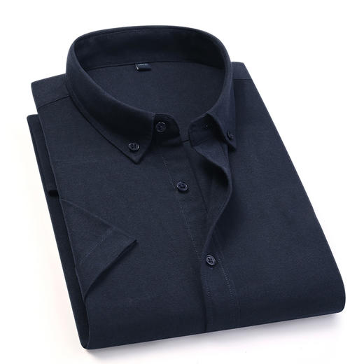 【牛津纺】罗蒙男士夏季短袖衬衫舒适百搭经典纯色简约休闲通勤上班男衬衫 商品图2