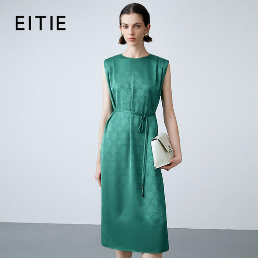 EITIE爱特爱夏新款系带飞袖优雅显瘦连衣裙7707427 商品图1
