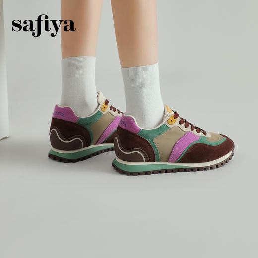 预售10天|Safiya/索菲娅2025复古百搭拼色透气轻便休闲运动阿甘鞋SFD1112073 商品图5