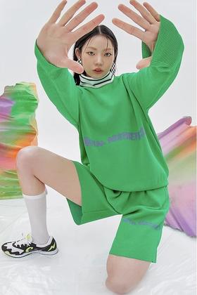 韩都衣舍/Handu Group 数码绿针织宽松两件套 15403