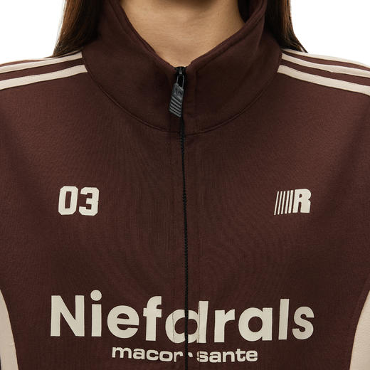 FDR官方店 立领织带撞色修身卫衣外套女秋季先锋运动短款开衫上衣 商品图4