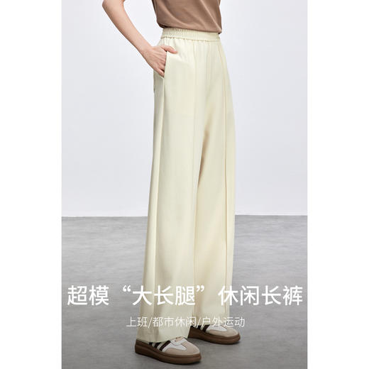 【内购】日常休闲通勤H型含莱赛尔弹力松紧腰直筒裤-151K58918 商品图2