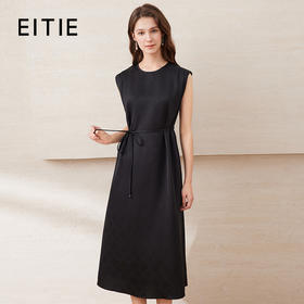 EITIE爱特爱夏新款系带飞袖优雅显瘦连衣裙7707427
