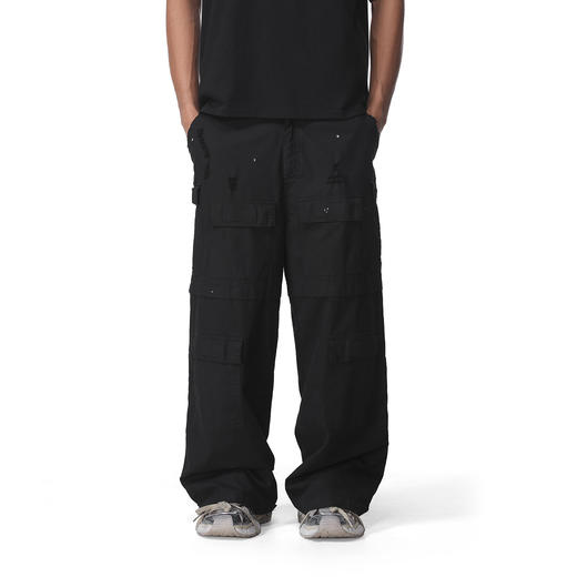 FDR官方店 多袋洗破工装裤男女美式运动宽松直筒裤情侣长裤休闲裤 商品图1