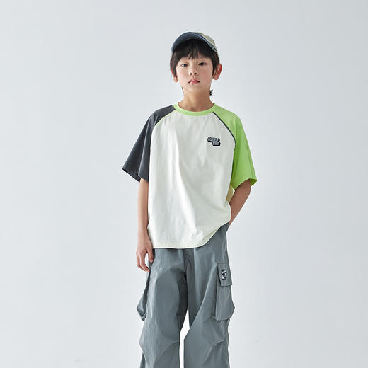 蓝汽水 2025春夏第一波新品撞色插肩短袖T恤-856B256005JY 商品图1