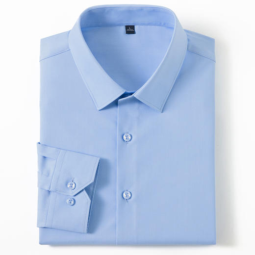 【莱赛尔弹力面料】罗蒙春秋男士经典翻领纯色长袖衬衫舒适百搭通勤上班职业男衬衣 商品图5