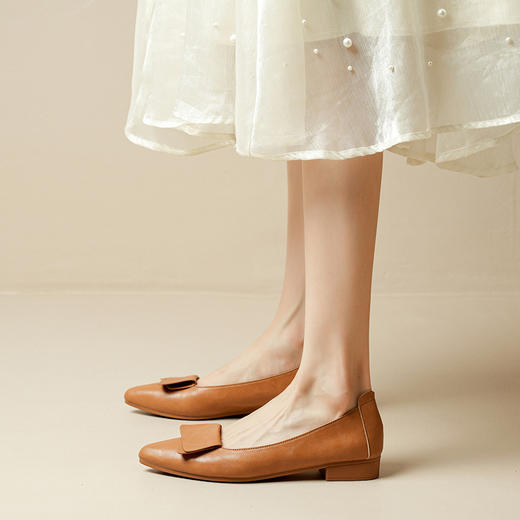 女士春夏季单鞋粗跟新款仙女风瓢鞋浅口中跟妈码女鞋奶奶鞋百搭34-41 商品图3