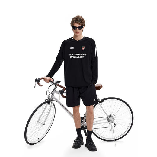 FDR官方店 V领织带网眼速干长袖t恤男女户外运动骑行服球衣训练服 商品图2