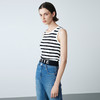 EITIE爱特爱夏新款经典黑白条纹时尚休闲显瘦百搭针织背心7701410 商品缩略图3