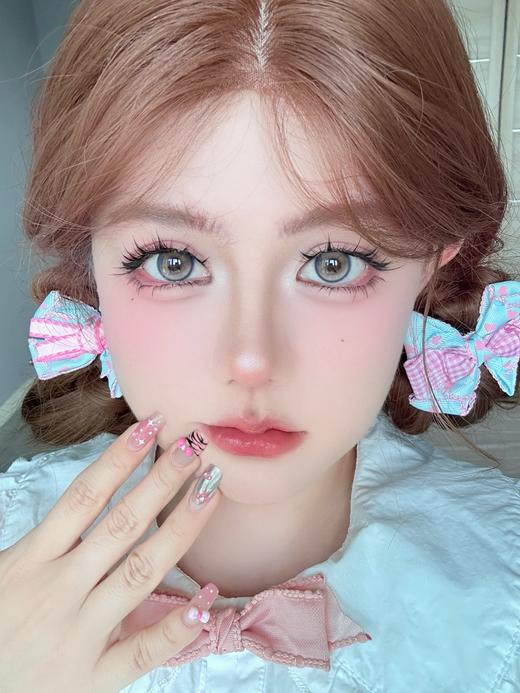 chocoing月抛 糖霜珍珠/浪漫粉酒/莫奈奶昔/青提奶糖/微光松露 14.5mm 一副2片 棕粉紫绿黑 商品图4