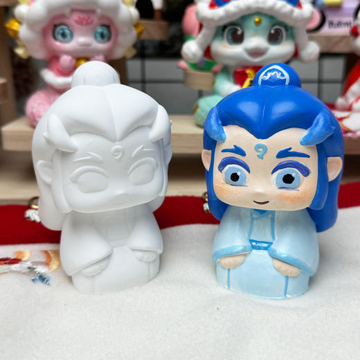 【哪吒敖丙DIY石膏娃娃组合+赠送颜料】哪吒之魔童闹海系列香薰石膏娃娃白胚手工DIY涂鸦摆件手办礼品 商品图3