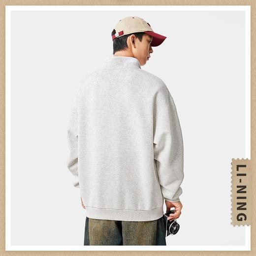 李宁运动潮流系列男女同款半拉链时尚宽松套头卫衣AWDV145 商品图3