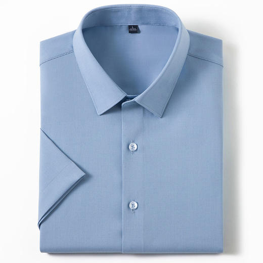 【含蚕丝】罗蒙春秋男士经典纯色短袖衬衫时尚百搭休闲简约通勤职业上班男衬衣 商品图5