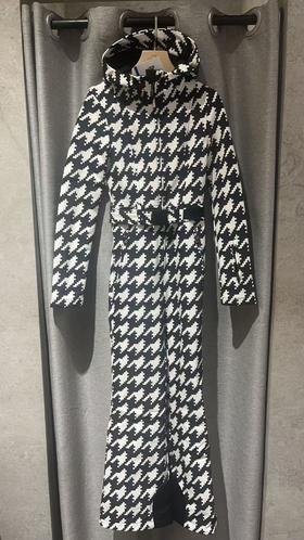 Perfect Moment - Tignes Ski Suit Ii - Houndstooth - Black/ White - 女装 - 连体滑雪服 - 千鸟格-黑色/白色