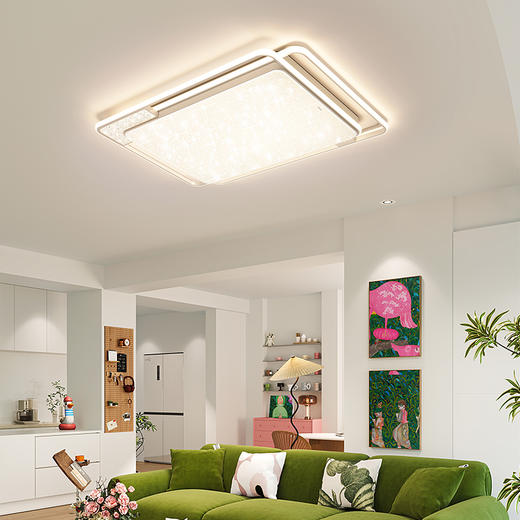 欧普（OPPLE）全光谱护眼LED吸顶灯具饰满天星客厅卧室书房餐厅奶油风智能悦然全套 商品图4