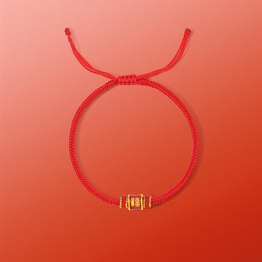 周六福黄金手绳女款5d硬金定价路路福招财招福红手绳吉祥新年礼物 商品图3