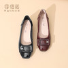 信诺女士粗跟单鞋2025春季新款中年气质妈妈鞋子婚礼舒适软底皮鞋5C5009-20 商品缩略图2