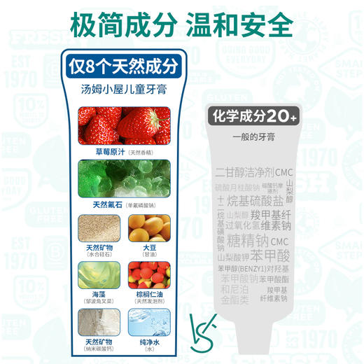汤姆小屋草莓防蛀儿童牙膏144g（2岁以上） 商品图3