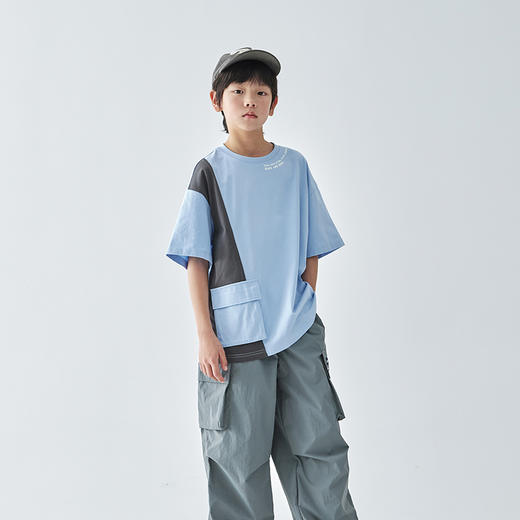 蓝汽水 2025春夏第一波新品撞色拼接T恤-860B256034JX 商品图1