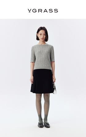 VGRASS维格娜丝25年春季真丝羊绒套头衫