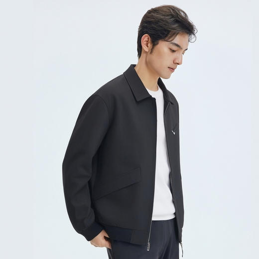 圣得西高级感提花罗纹夹克青年男2025春秋新款时尚工装飞行外套 商品图2