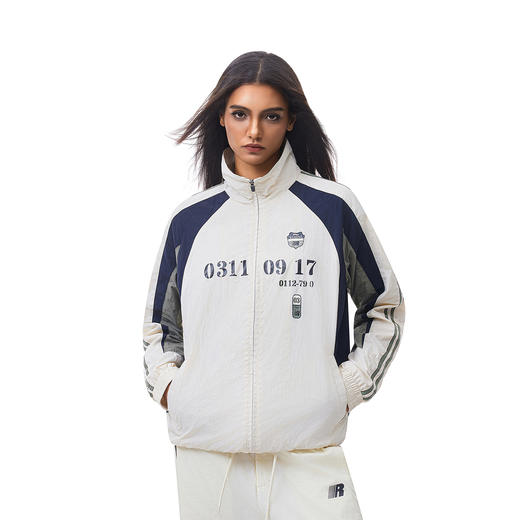 FDR官方店 美式复古撞色拼接立领夹克外套男女秋季运动情侣装上衣 商品图3