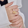 雀说真金电镀蝴蝶淡水珍珠开口戒指时尚民族风设计感手指戒小众手饰AL0309 商品缩略图1
