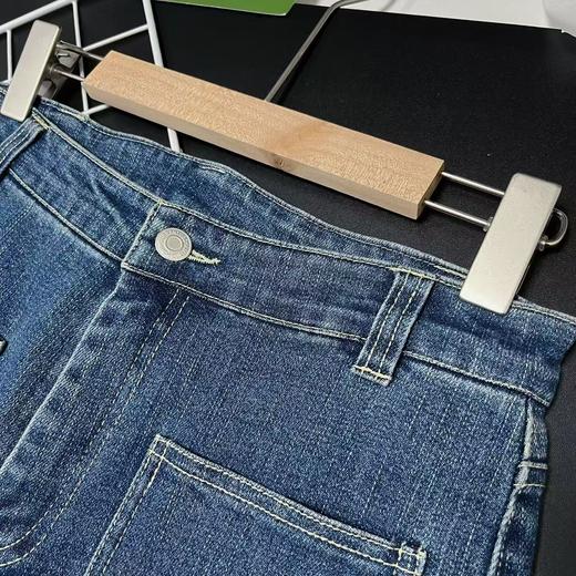 年中清仓- NO退，能接受下单哦 【春上新】双口袋毛边内开叉弹力直筒裤-喜出 商品图2