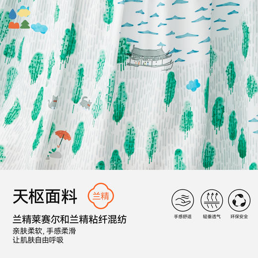 【富春江儿童连衣裙】森林棠25春款儿童国风印花圆领长袖连衣裙41132503 商品图3