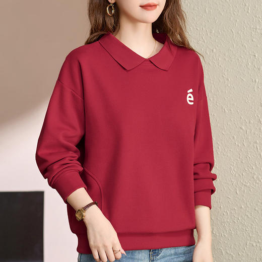 雀说翻领卫衣女薄款新款爆款紫色上衣时尚洋气减龄外套AL30066 商品图3