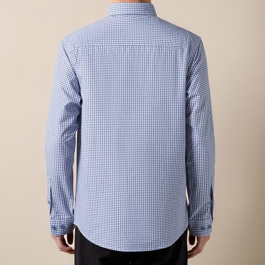 【100棉】罗蒙男士经典百搭网格长袖衬衫舒适休闲简约通勤上班衬衣 商品图3