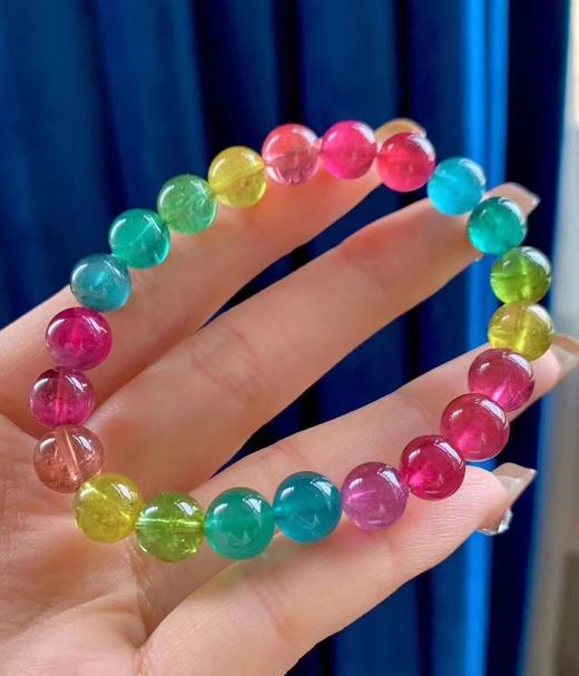 8mm-9mm单圈彩虹碧玺手串 商品图0