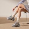 千百度银色厚底老爹鞋女款时尚休闲鞋网面透气运动鞋A25188863 商品缩略图4