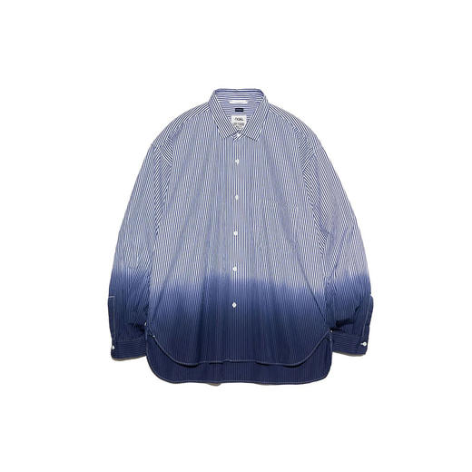 nanamica Regular Collar Wind Shirt渐变染色有机棉条纹按扣衬衫 商品图4