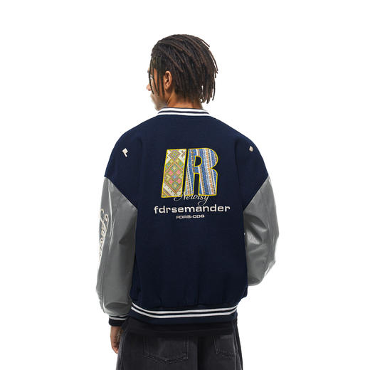 【张峻宁同款】FDR 民族风美式棒球服外套男女秋冬季情侣宽松夹克 商品图3