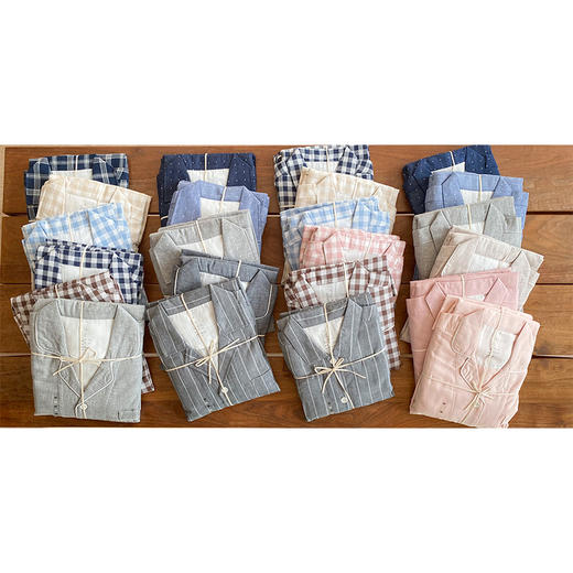 【爱侣宅家服】 双层纱家居服情侣款 纯棉材质 轻薄透气 花样款式 男女可选 商品图1