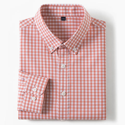 【莱赛尔棉】罗蒙男士春秋长袖格子衬衫时尚百搭通勤上班舒适休闲简约男衬衫 商品图1