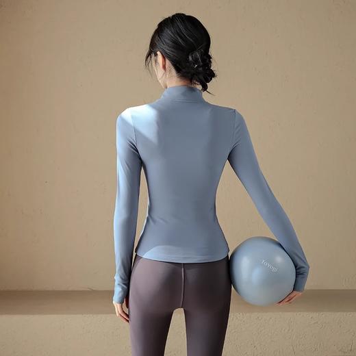 跃牌【轻匀系列】NS瑜伽服上衣加厚薄绒立领瑜伽运动外套女高级感修身健身服WT1610 商品图3