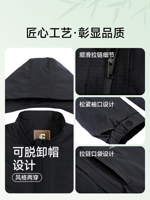 【可脱卸帽】【新款DGD】大依优型大码男装春加肥加大码男士连帽夹克外套时尚休闲外套上衣 商品图1