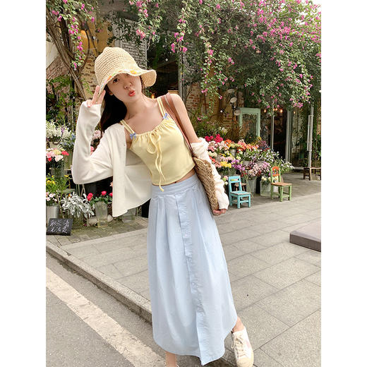 <曾小咸推荐>现货秒杀！卖完不补 ！微信粉丝打折价！！小清新蓝半身裙 商品图1