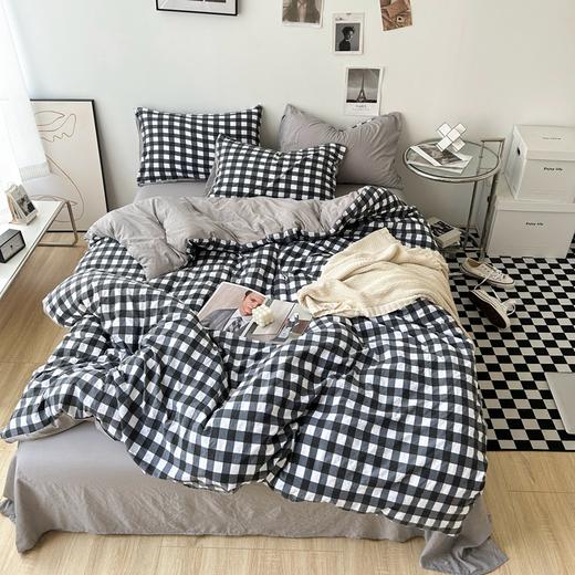 极简爱J.LOVE 2025新款无印风印花水洗棉四件套 床上用品学生宿舍床单 商品图3