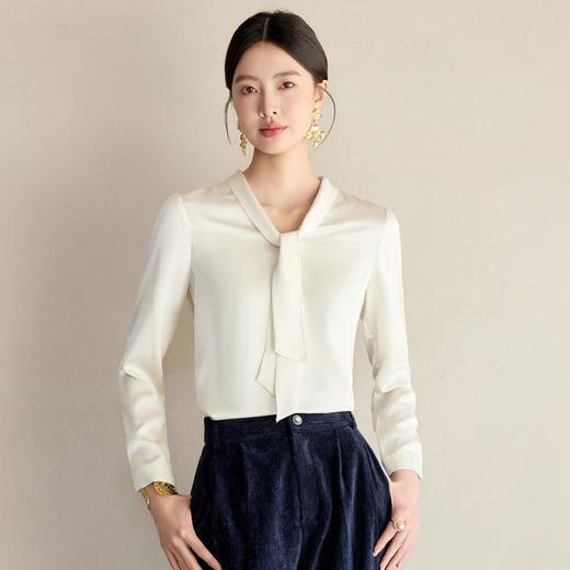 IWY/气质上衣春季新款白色衬衣女职业高端播音主持人服装工作服24B627 商品图2