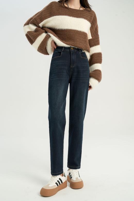 雀说【600克牛仔烟管裤】女装新砂洗高品质直筒法棍烟管牛仔裤AL295 商品图5