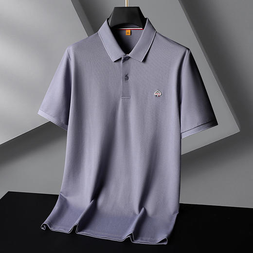 【莫代尔+桑蚕丝+亚麻】【DG】大依优型大码短袖POLO衫体恤莫代尔加肥大码翻领上衣肥佬半袖夏装T恤男士 商品图7